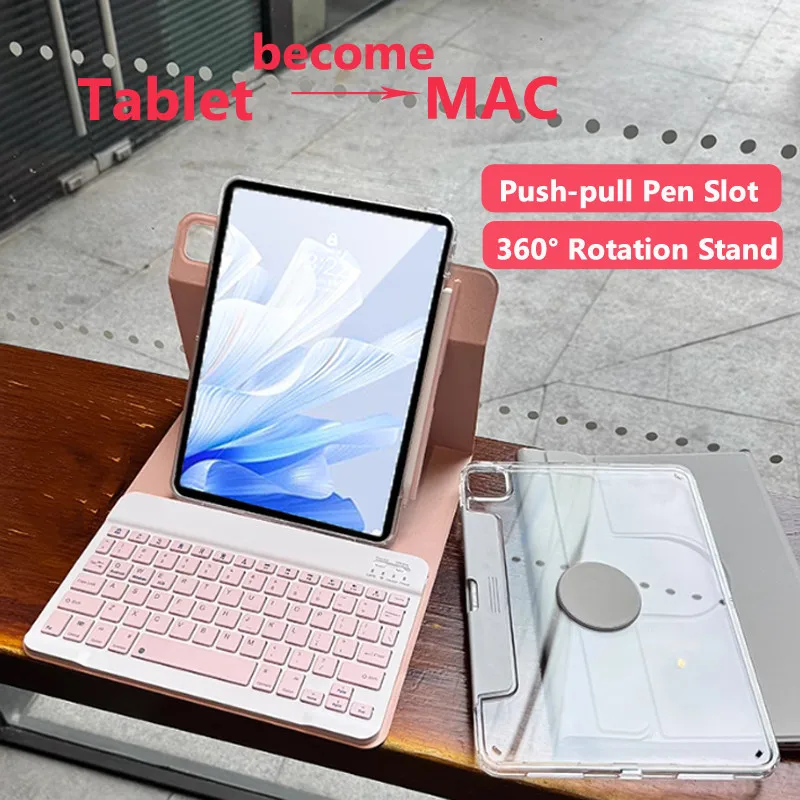 For IPad Air 11inch 2024 Pro11 10.2 9th 8th 7th Gen 10th 10.9 Air 5 4 Keyboard Detachable Magnetic Case with Invisible Pen Slot