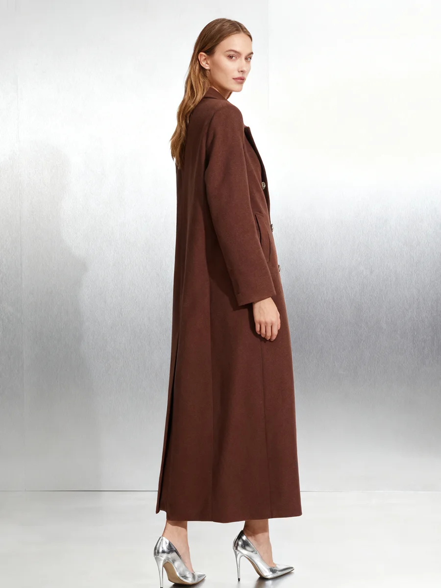 TWOTWINSTYLE gabardinas básicas de doble botonadura empalmadas lisas para mujer solapa manga larga bolsillos de almazuela gabardina ropa femenina