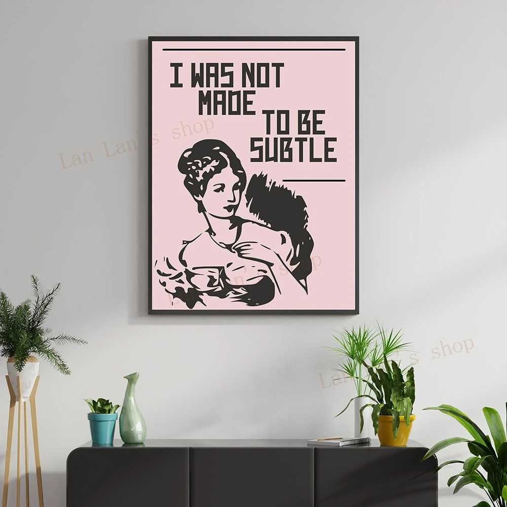 Feminism Art Printable Quote Poster Feminism Gift I'm Not For Subtle Canvas Painting Wall Pictures Nordic Modern Home Decor