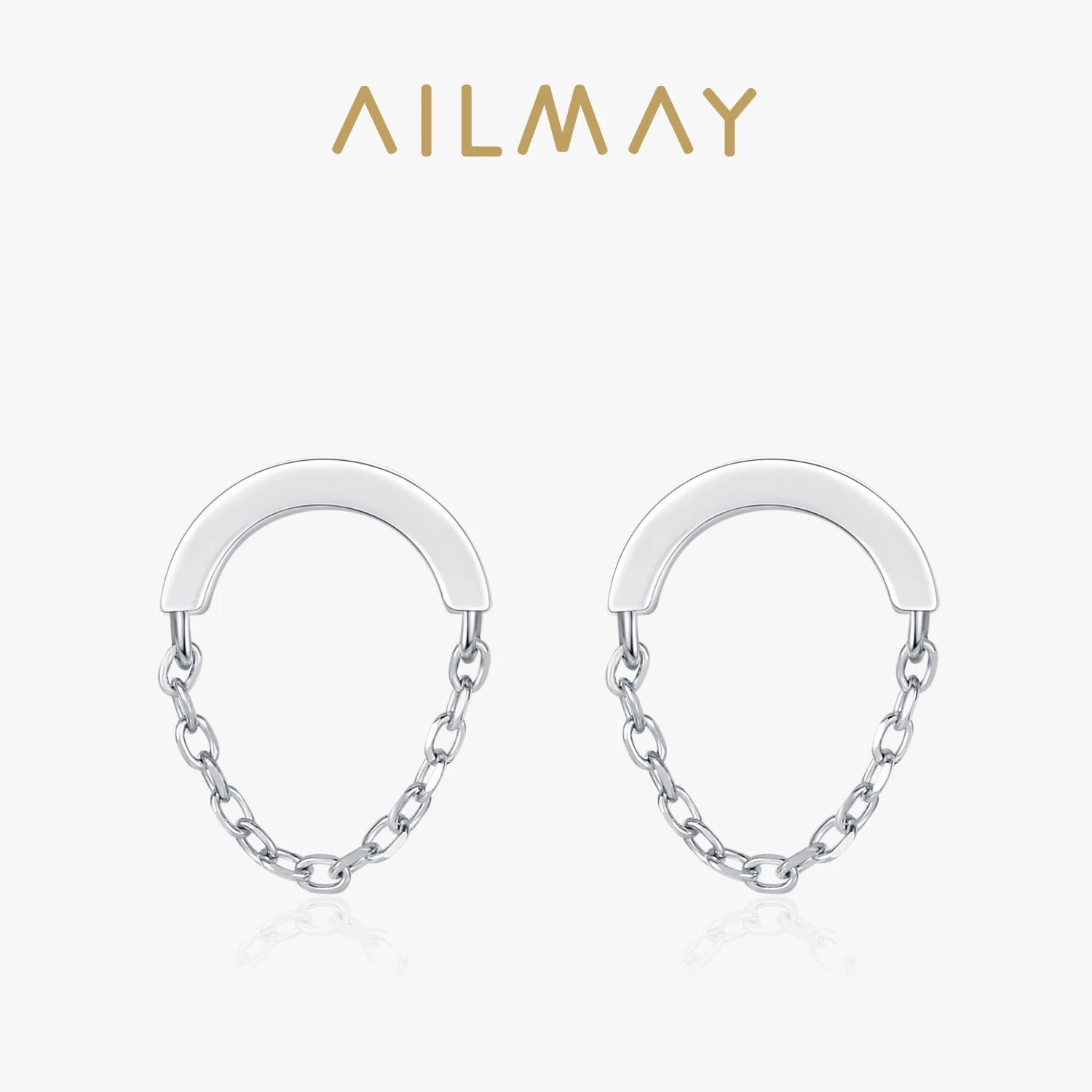 

Ailmay 925 Sterling Silver Charming Tassel Chain Earrings For Women Simple Design Ring Statement Jewelry Party Gift