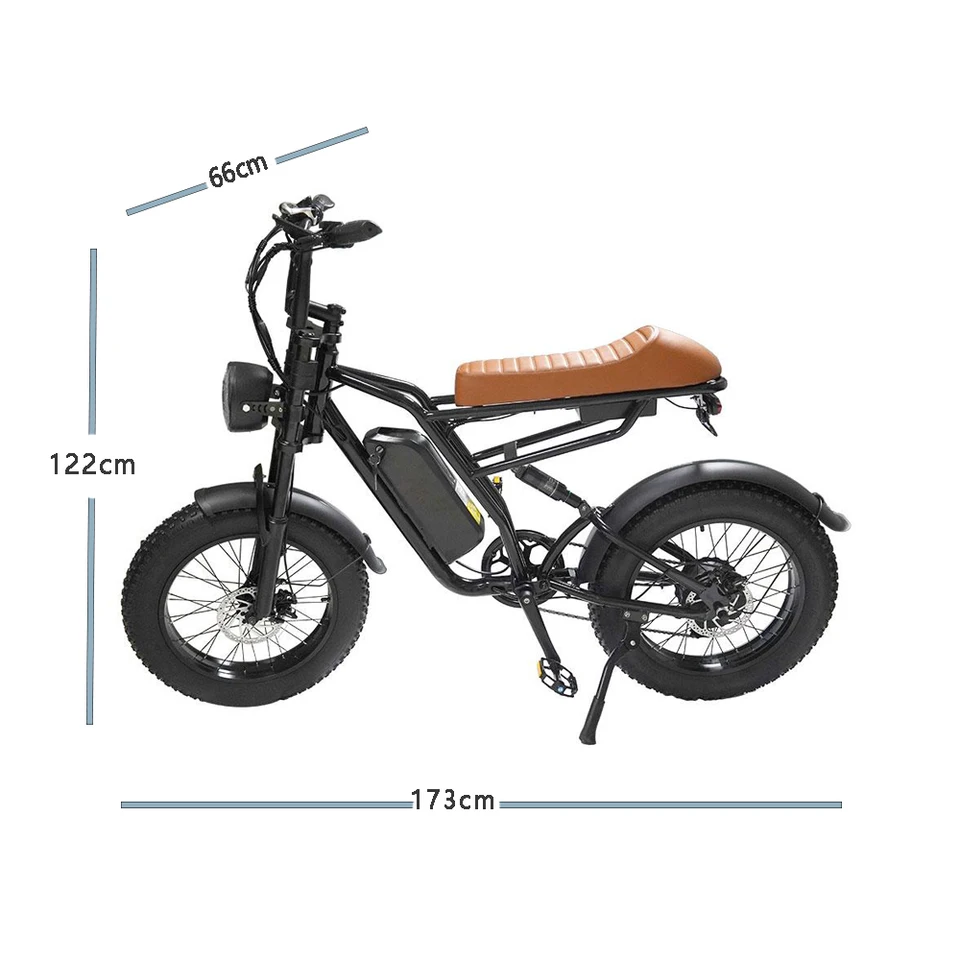 Long-Range 750W Off-Road E-Bike with 20x4" Fat Tires, 48V 15.6Ah Removable Battery. 50km Range, 43km/h Top Speed, Dual Comfort Seats, Front Suspension, Shimano 7-Speed. 3 Riding Modes, IPX4 Waterproof. Fast US Shipping image 10