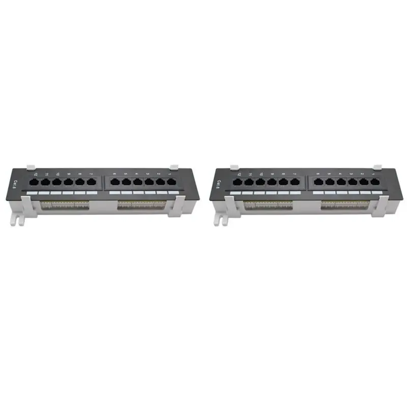 

Exquisite-2X Network Tool Kit 12 Port CAT6 Patch Panel RJ45 Networking Wall Mount Rack With Wall Mount Bracket