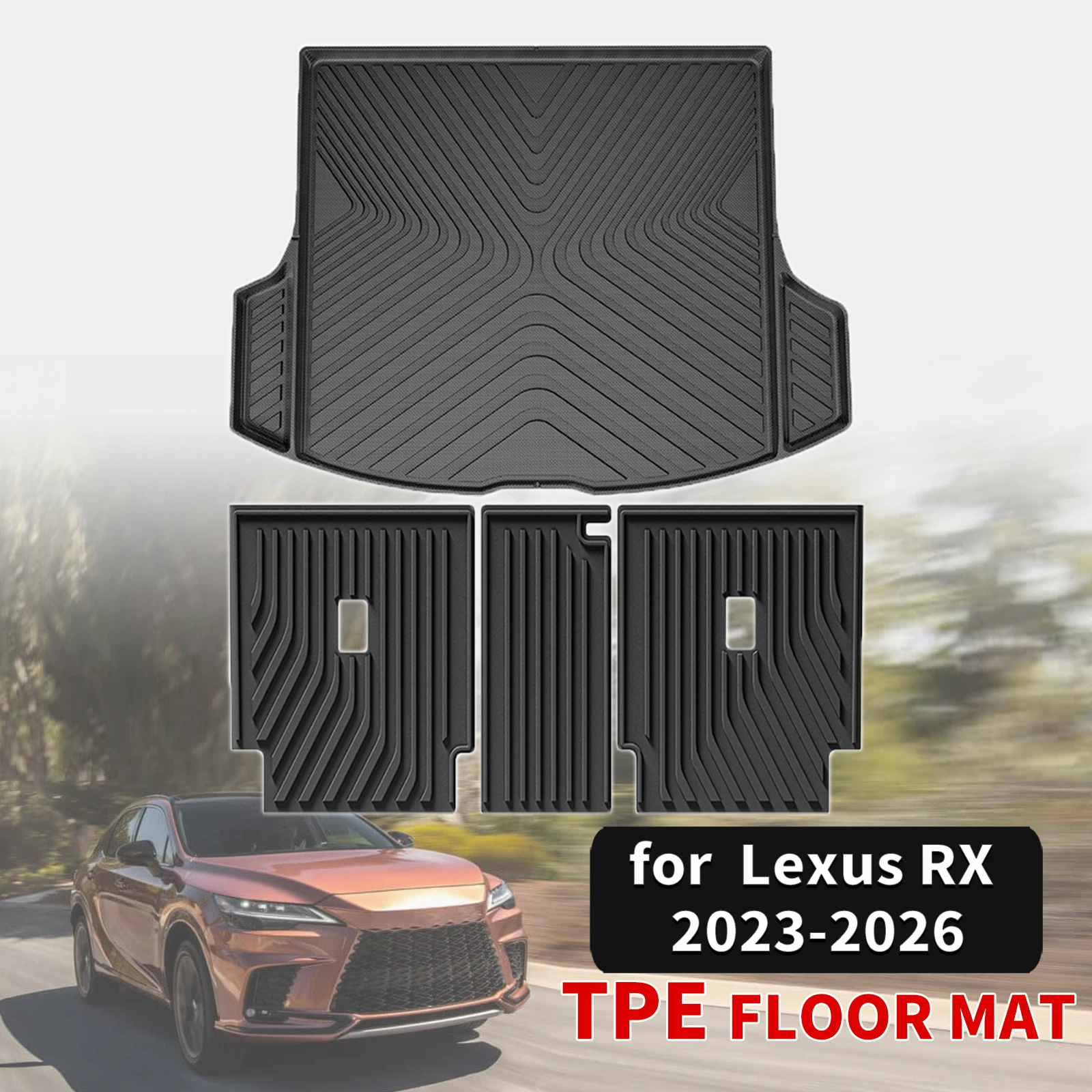 

for Lexus RX 2023-2025 2026 350H 450H+ 500H PHEV Hybrid RHD LHD Odorless Non-Toxic Custom Fit Luxury Eco TPE Car Trunk Mats