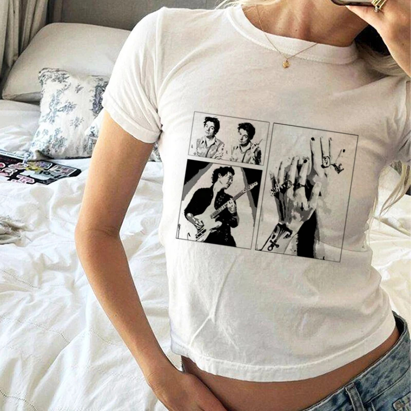 Women Crop T-shirts singers Printed Tees Shirts Korean style fans Clothes Fashion Street hip hop Female Tops