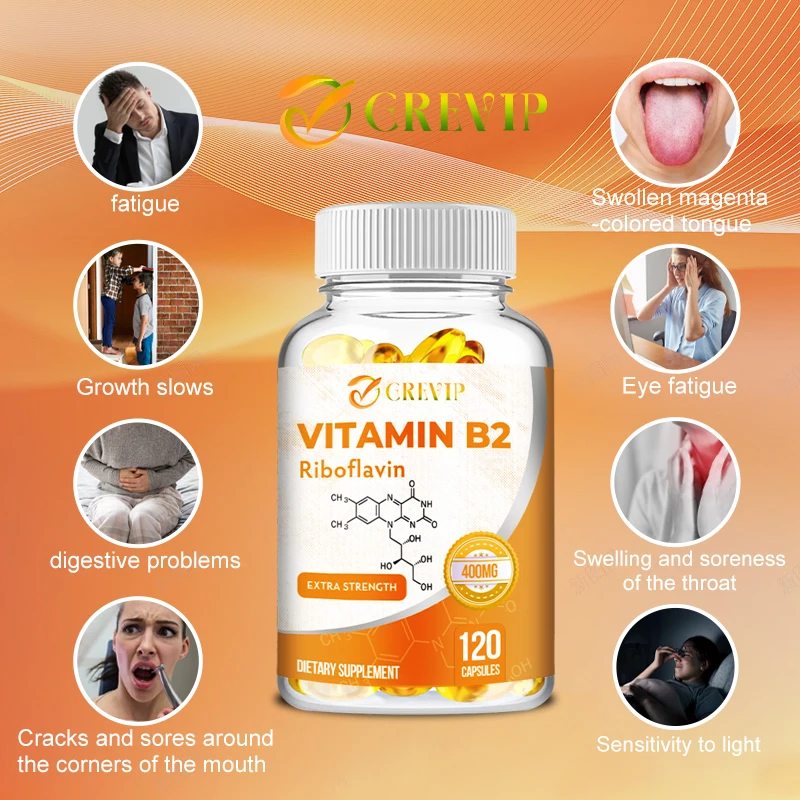 Vitamin B2 (Riboflavin) 400mg - Energy, Skin & Cell Health Supplement, Nervous System Support