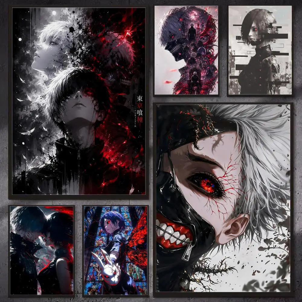 Tokyo Ghoul Poster HD Wall Art Print, Japanese Anime Artwork, Self-Adhesive Sticker, Aesthetic Room Decor, Gift Idea