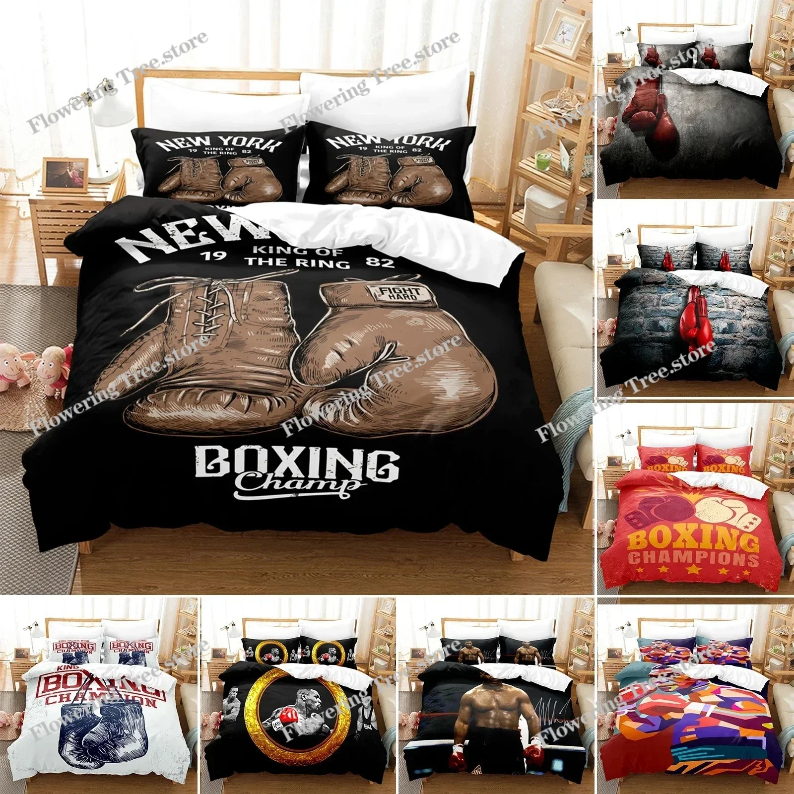 

3D Printed Boxing Bedding Set Duvet Cover Bedroom Comforter Covers Single Twin King Size Quilt Cover Home Textile