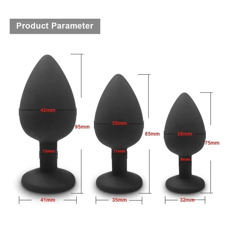 3 size silicone jeweled anal butt plugs Anal Trainer toys sex love games prostate massager for women men lover bullet vibrator