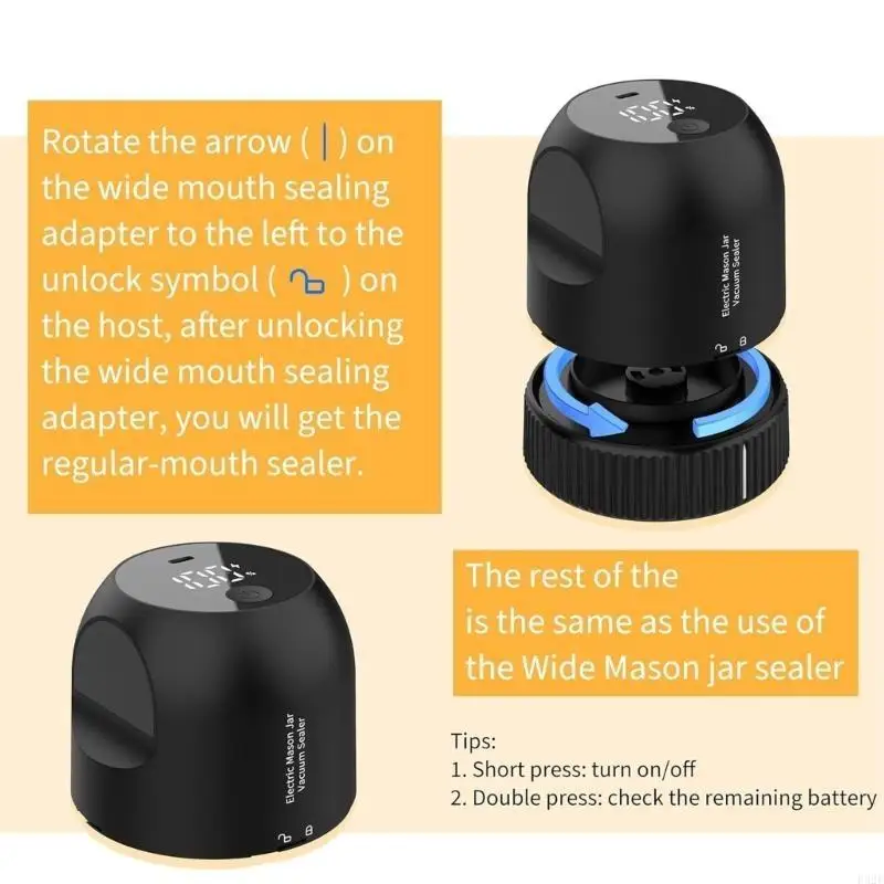 F92F電気メイソンジャーバキュームシーラーセット電気真空シーリングマシンセット