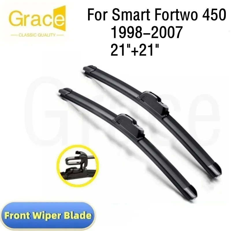 

For Smart Fortwo 450 W450 Wiper Blade 21"+21" Car Windshield Windscreen Rubber 1998 1999 2000 2001 2002 2003 2004 2005 2006 2007