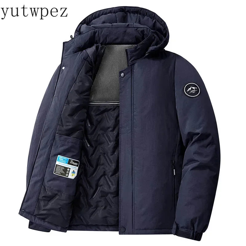 Graphene Heating Men Parka Coat Waterproof Streetwear Windbreaker Jacket Winter Outerwear Camping Hiking Cycling Outdoor Sports