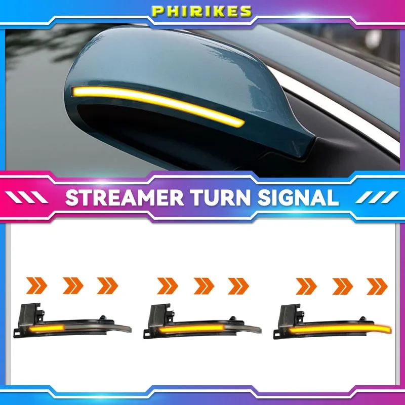 

2PCS Dynamic Turn Signal LED Side Mirror Indicator Blinker Repeater Light For Audi A3 8P Q3 A6 S6 A4 A5 B8 S4 S5 S6 A8 D3 8K S8