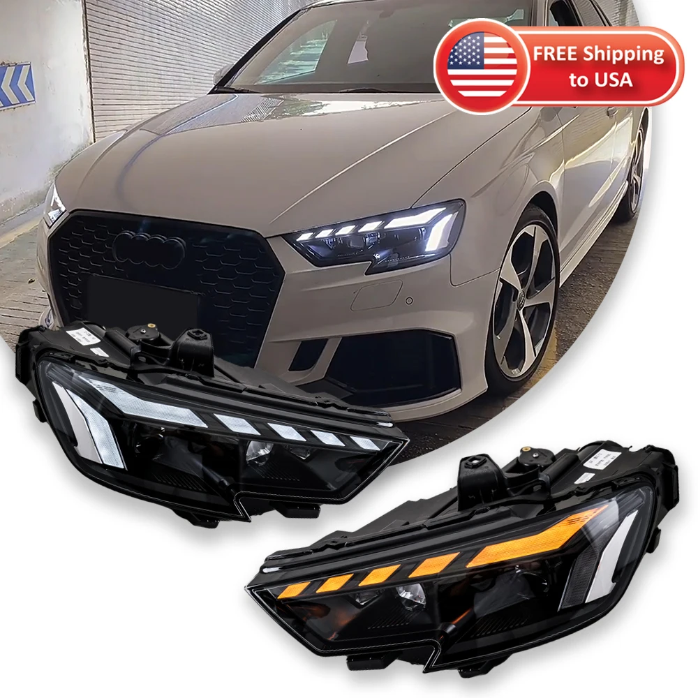 Car Lights For Audi A3 Headlight 2017-2020 LED Projector Headlights DRL Sequential Turn Siganl Car Accessories