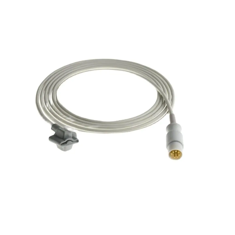 ل Schiler ، جولة 7pin ، وحدة Masimo مراقبة المريض الطفل إصبع كليب قرط كبس سيليكون كابل طويل قابلة لإعادة الاستخدام الأكسجين Spo2 الاستشعار