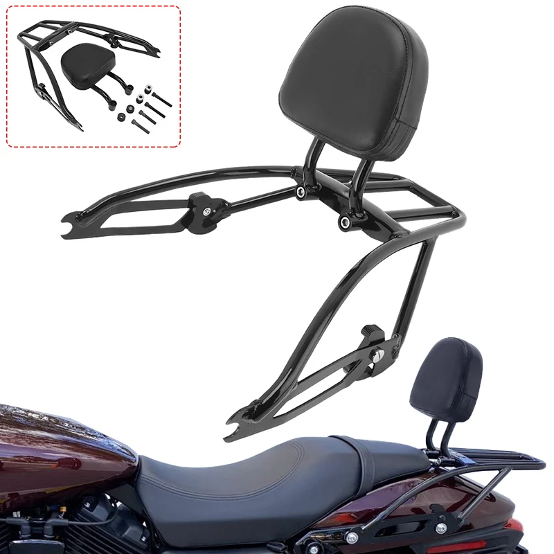 Motorcycle Accessory Passenger Seat Rear Sissy Bar Backrest with Luggage Rack For Harley Street 500 750 XG500 XG750 2015-up