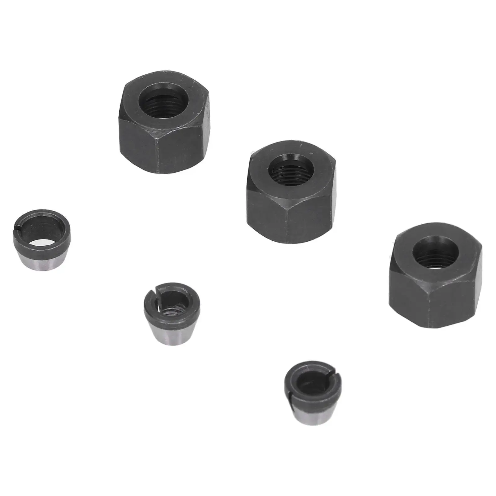 6 قطعة مجموعة مهايئ كوليت التوجيه 6 مللي متر 6.35 مللي متر 8 مللي متر الكربون الصلب مع الجوز ل الانتهازي أداة التوجيه الملحقات #2