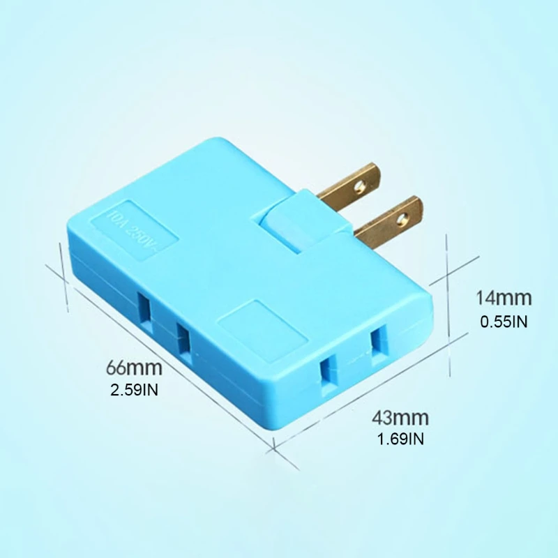 2-prong Rotatable Socket Converter US Plug Socket Indoor Wall Tap Power Outlet Dropship