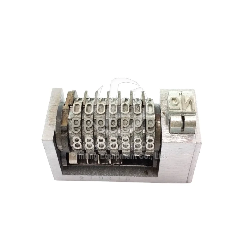 Ensemble de 6 pièces 4x8, Machine de numérotation à 7 chiffres tout en acier, police gothique 543210, impression de chiffres 40x18x25mm, saut vers l'arrière, nouvel état