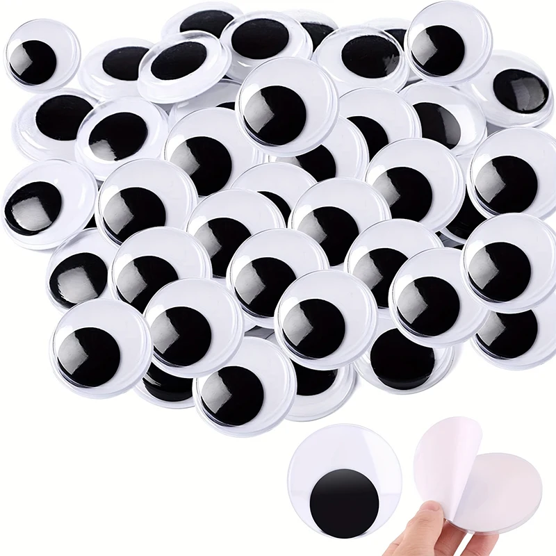 2pcs Giant Wiggle Googly Eyes With Self Adhesive Fun Activity Eye Patch Large Black Plastic Wiggle Eyes