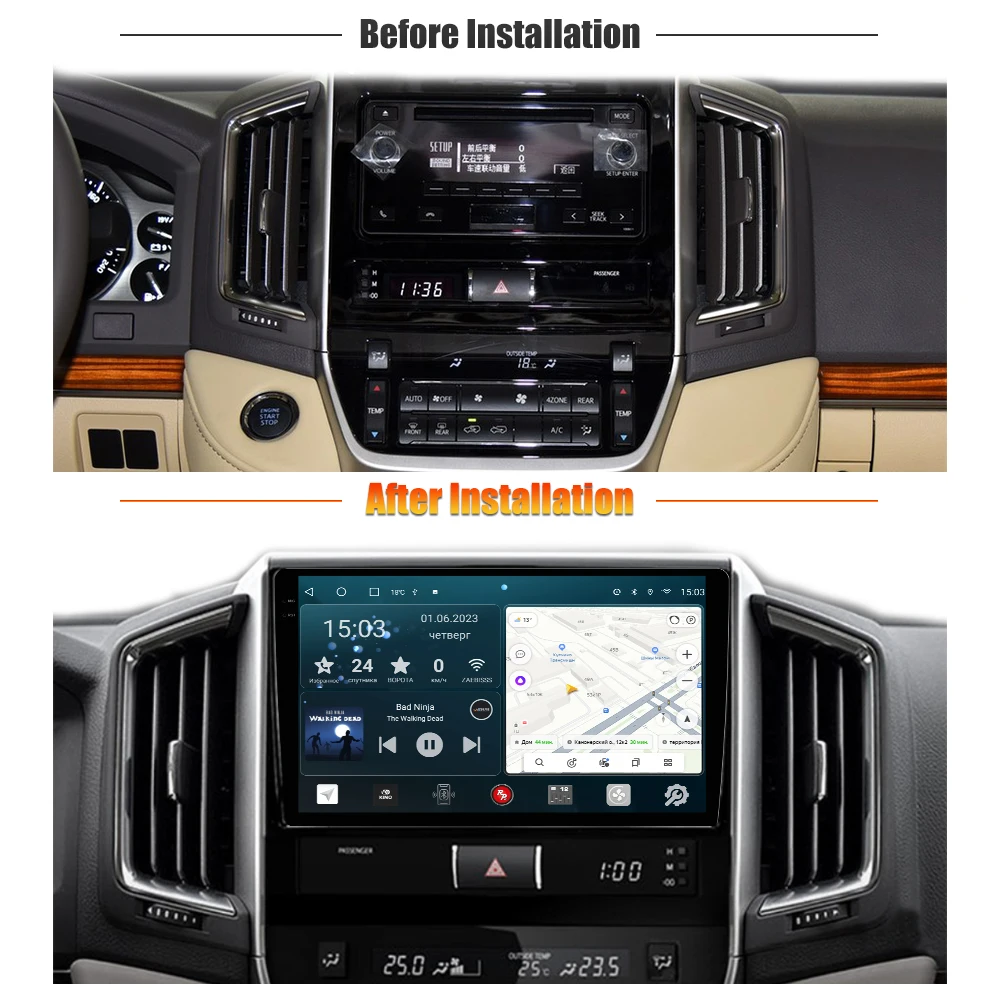 Redpower 75201 HiFi car radio for Toyota Land Cruiser 200 (10.2015-06.2021) Android Car DVD screen