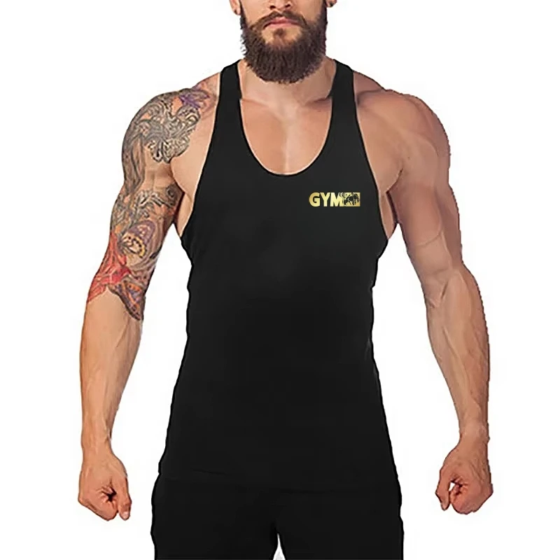 

Men's Cotton Stringer Tank Top Sleeveless Gym Vest Hug for Muscle Training Athletic Workout Fitness Undershirt Activewear