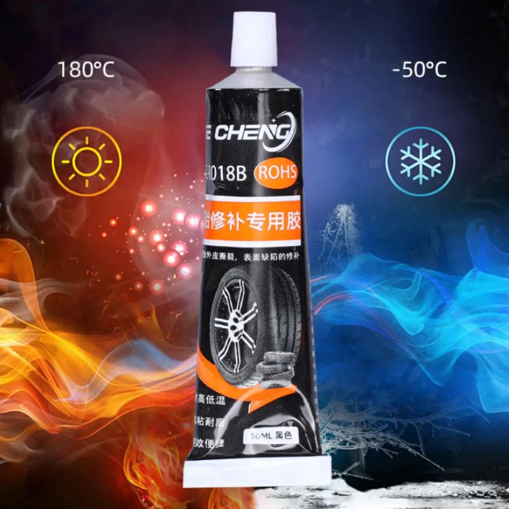 Nueva pegamento para reparación de neumáticos resistente al desgaste, sellador líquido no corrosivo de alta dureza, pegamento adhesivo de goma fuerte negro profesional
