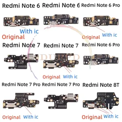 Original USB Power Charger Charging Port Board Dock Connector Flex Cable For Xiaomi Redmi Note 6 7 8 8T Pro Replacement Parts