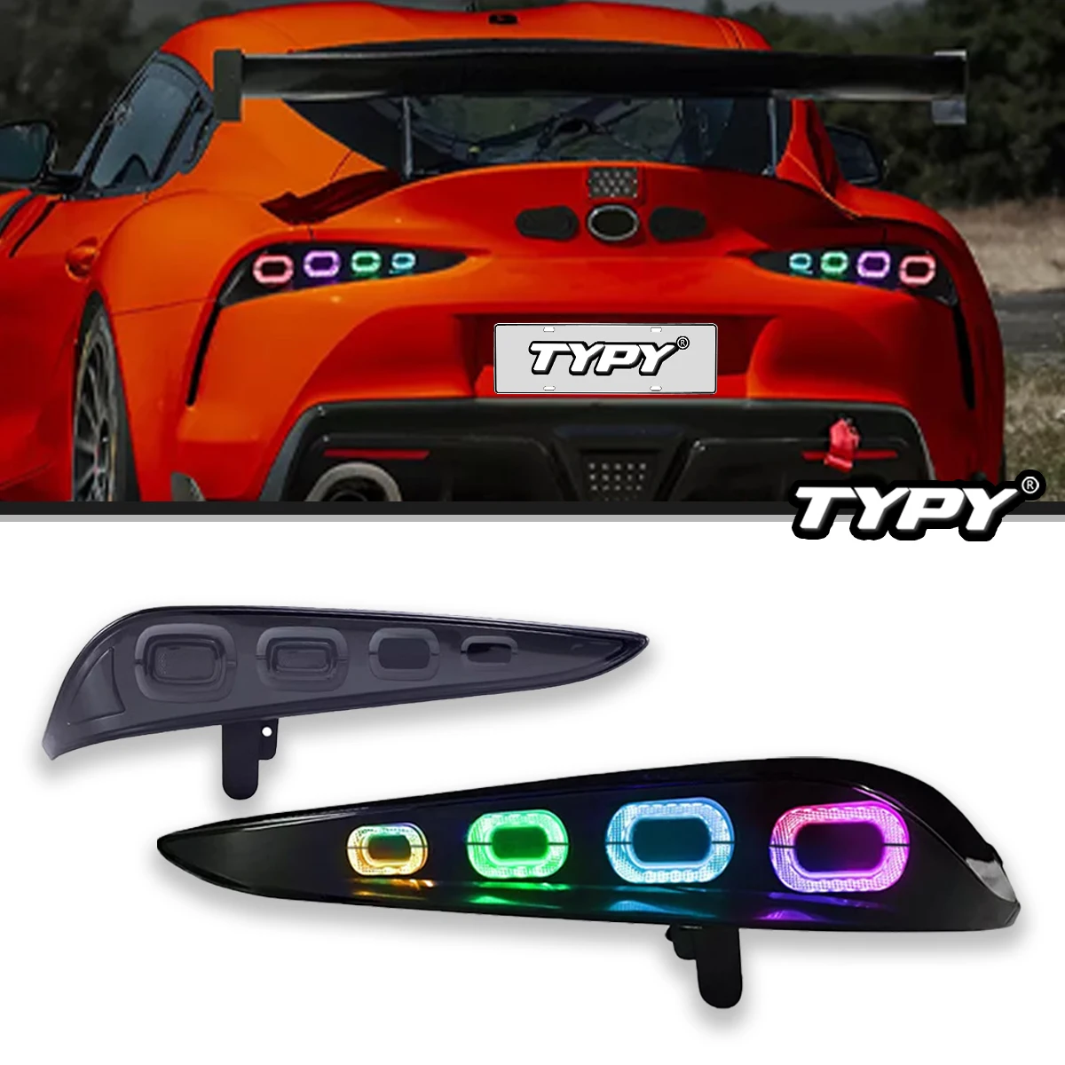 

Автомобильные фары TYPY для Toyota Supra RGB 2018-2023, задний фонарь, проектор, задний фонарь, дневной свет, Аксессуары для автомобилей