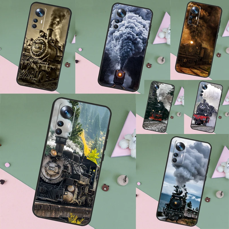 Train Steam Engine For Xiaomi 13 Ultra 12T 11T Pro 12 Lite 12X Case For POCO X5 X3 F5 Pro M6 M5s F4 X4 GT F3