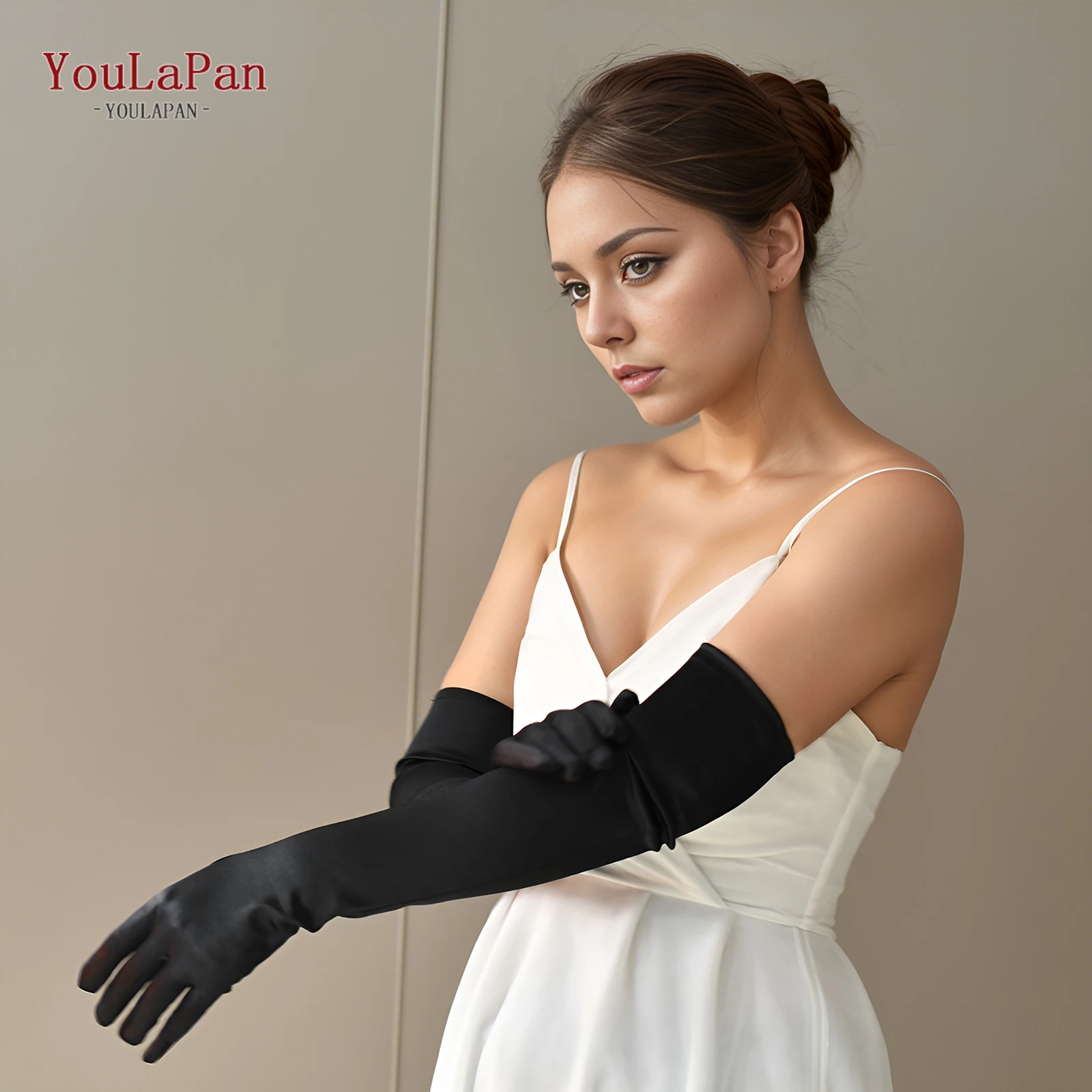 TOPQUEEN VM22 Silk Satin Bridal Gloves Bridal Wedding Accessories Split Finger Taffeta Gloves Cocktail Party Dress Up Daily Wear