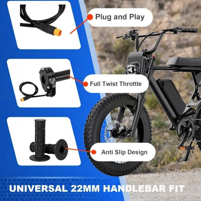M76E Full Twist Throttle Elektro-Dirt-Bike-Zubehör für Macfox E-Bike 3-Pin-Griff – Detail 5