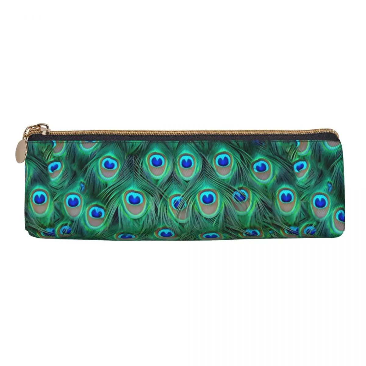 Fancy Peacock Feathers Pencil Case Animal Print Triangle Pencil Box Girls Boys Aesthetic Portable School Pencil Cases Supplies