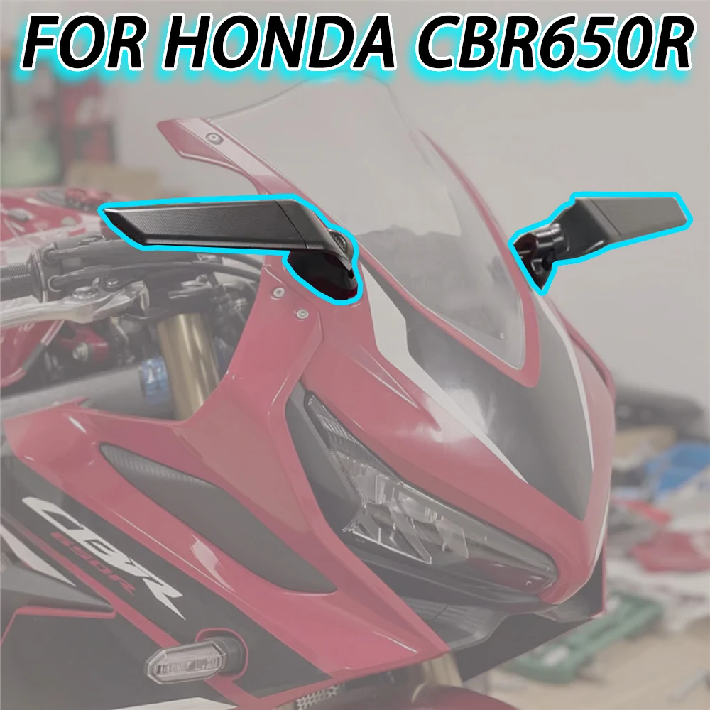 

For Honda CBR650R CBR650 CB650R Motorcycle Mirrors Modified Wind Wing Adjustable Rotating Rearview Mirror