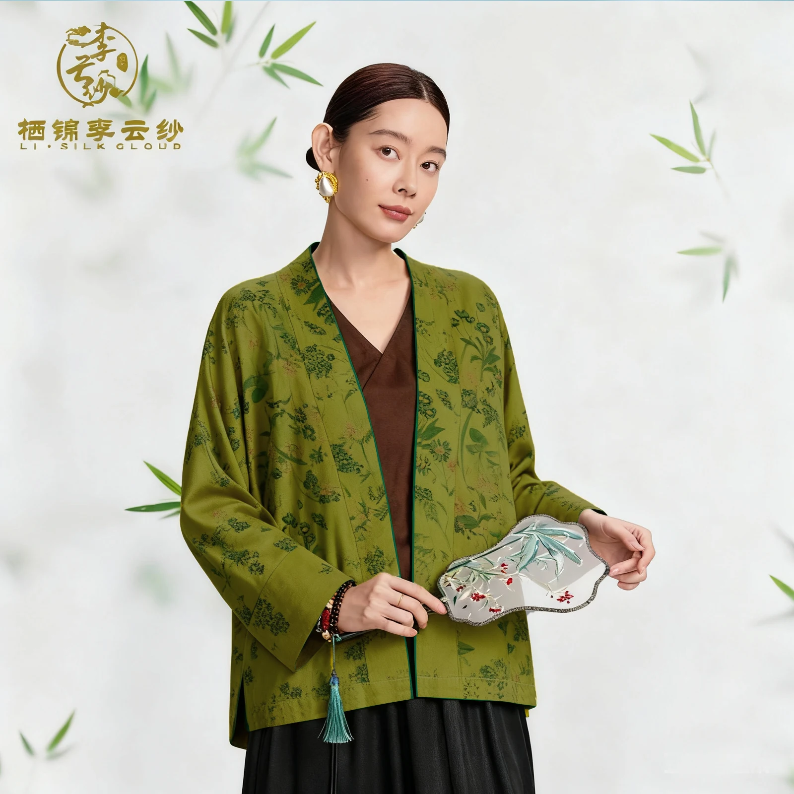 

LI SILK CLOUD Xiangyunsha Silk Chinese-Style Jacket - 100% Mulberry Silk, Soft Luxury & Skin-Friendly Comfort