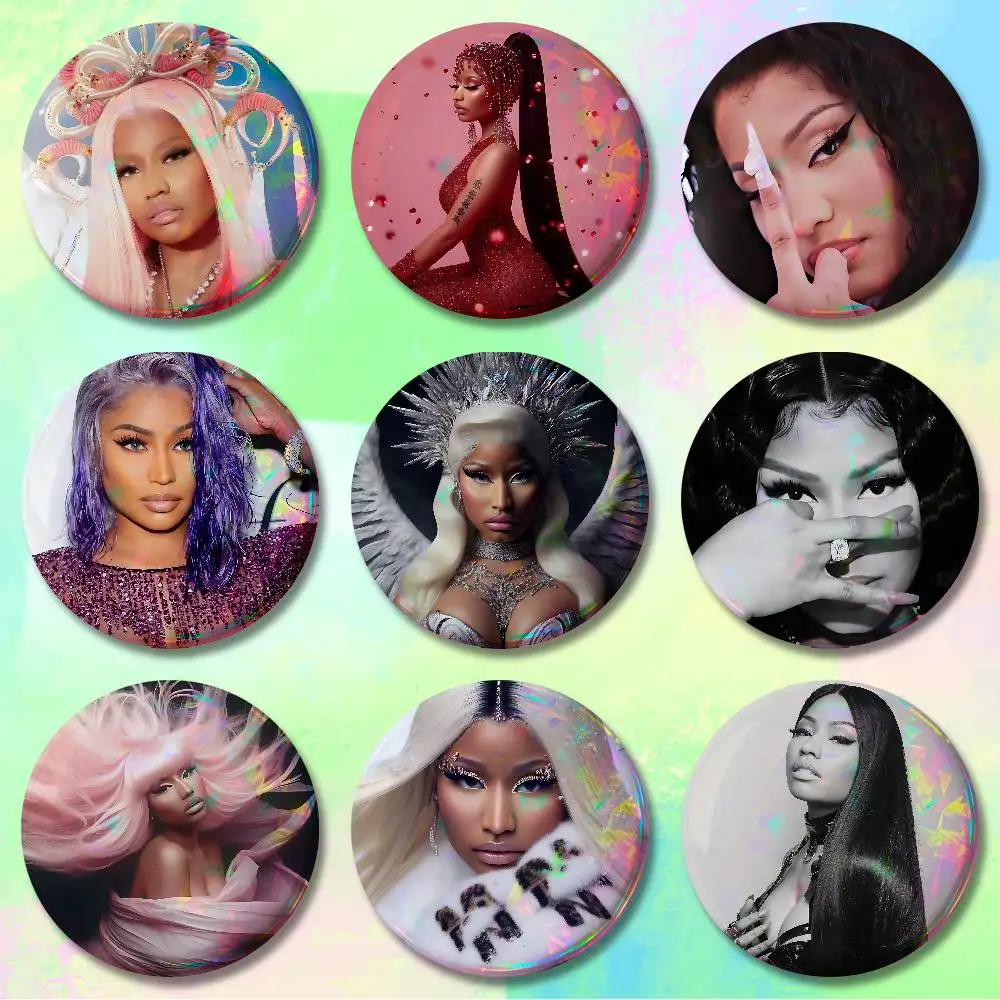 

Rapper N-Nicki M-Minaj Pins 58mm Cute Cartoon Badge Handmade Brooches for Backpack Accessories