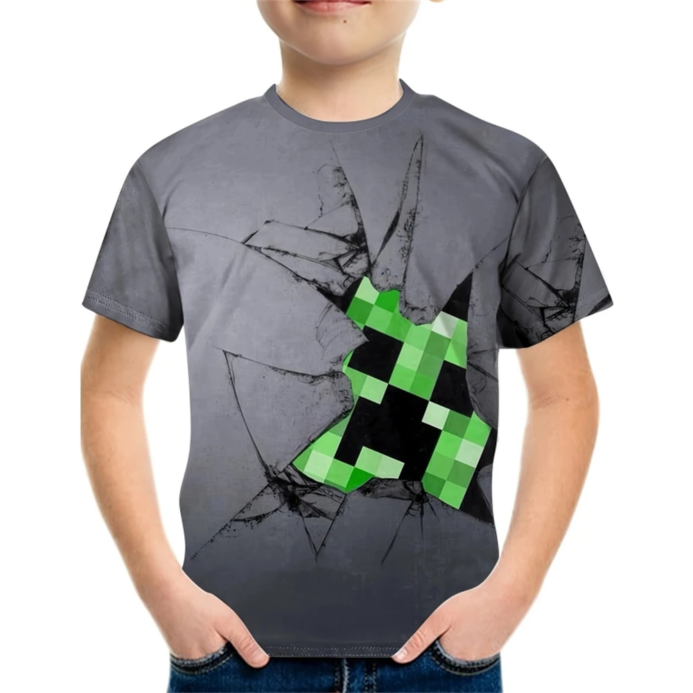 Ropa de bebé con estampado 3D, camiseta divertida de cubo de Rubik para niños, camiseta informal de manga corta, ropa de verano para niños, 2024