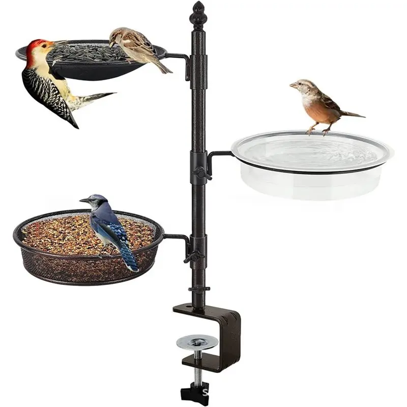 FLYY-Vogelbadewanne, Vogelbadzaun, Abnehmbares Balkongeländer, Vogelfutterspender, Hängender Vogelfutterspender Einlagig – Detail 9