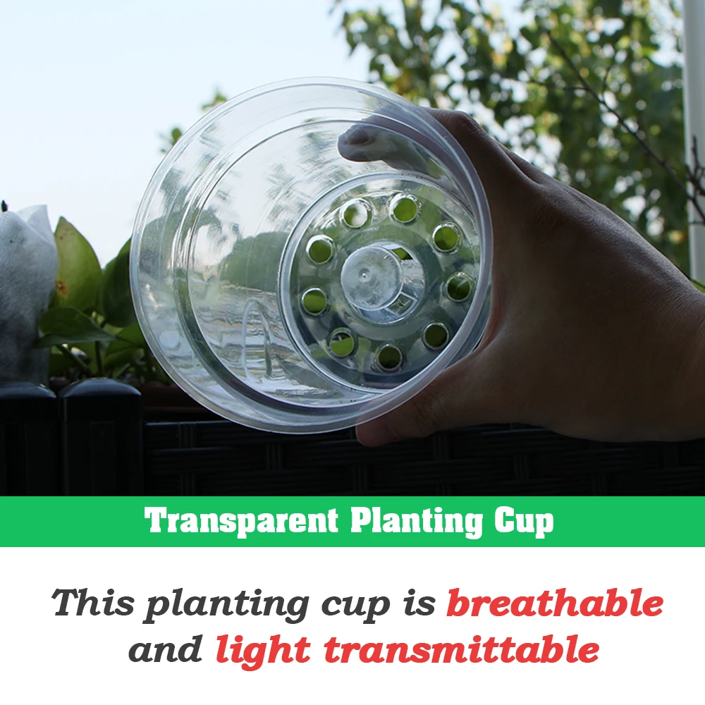 5-50pcs Round Seed Starter Tray Transparent Planter Nursery Pots with Drainage Hole for Orchid Plants Herb Flowers Garden Tools