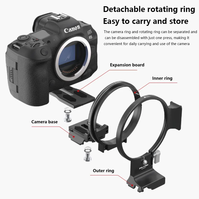 FALCAM Diameter C00B3603(75mm)/C00B3604(83mm) Revolve Snap Magic Quick Ring Horizontal-To-Vertical Mount Plate Kit for Cameras