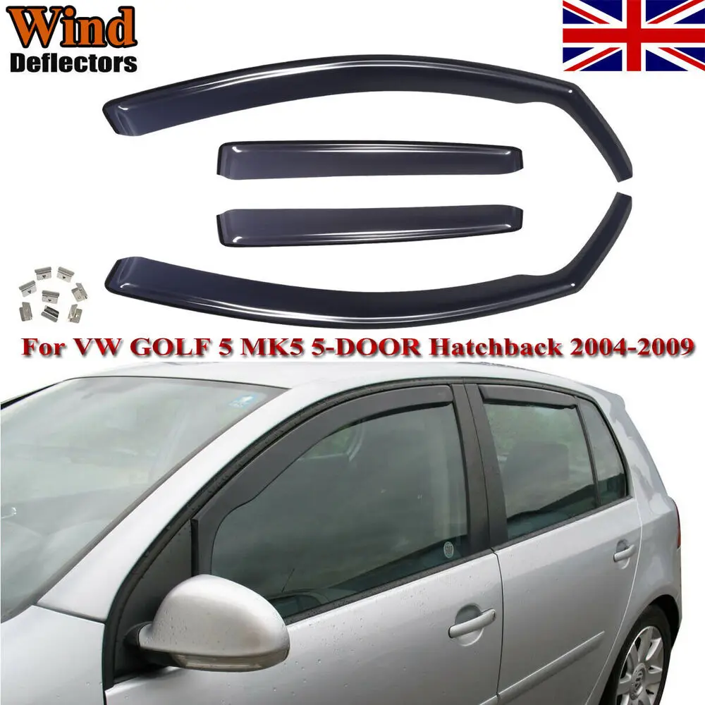 Wind Deflectors Visors 4pc TINTED for VW Golf V Mk5 2004-2009 UK STOCK