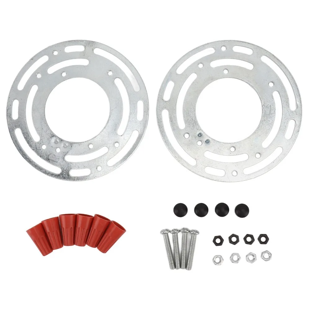 

Комплект из 2 кронштейнов для светильников, диаметр 4 дюйма, стальные, с винтами и гайками, универсальные, круглые, серебристые