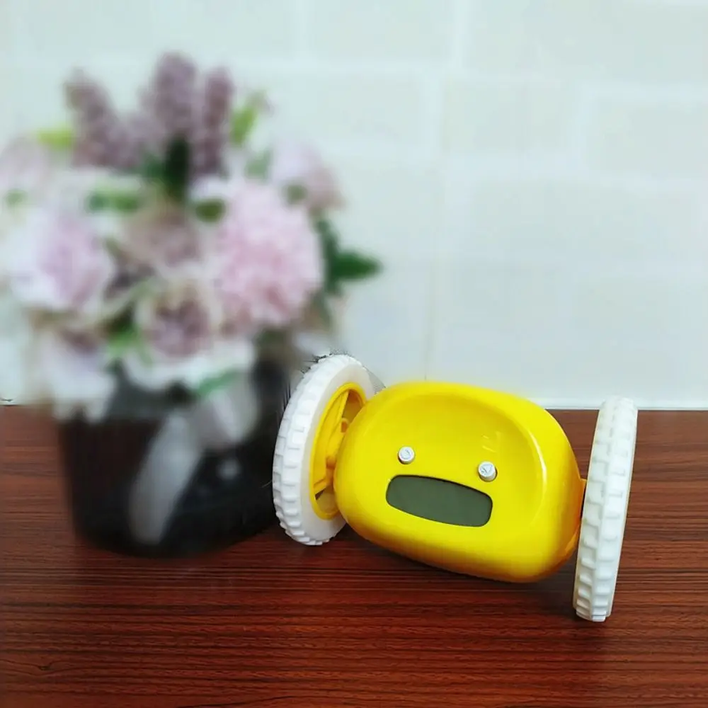 Creative Magical Moving Whee Alarm Clock Silent Unique Running Wheel Clock Lazy Alarm Clock Snooze