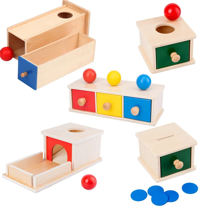 

10 styles Wooden Drawer Box Game Early Learning Training Toys Montessori Training Game Science Educational Toys