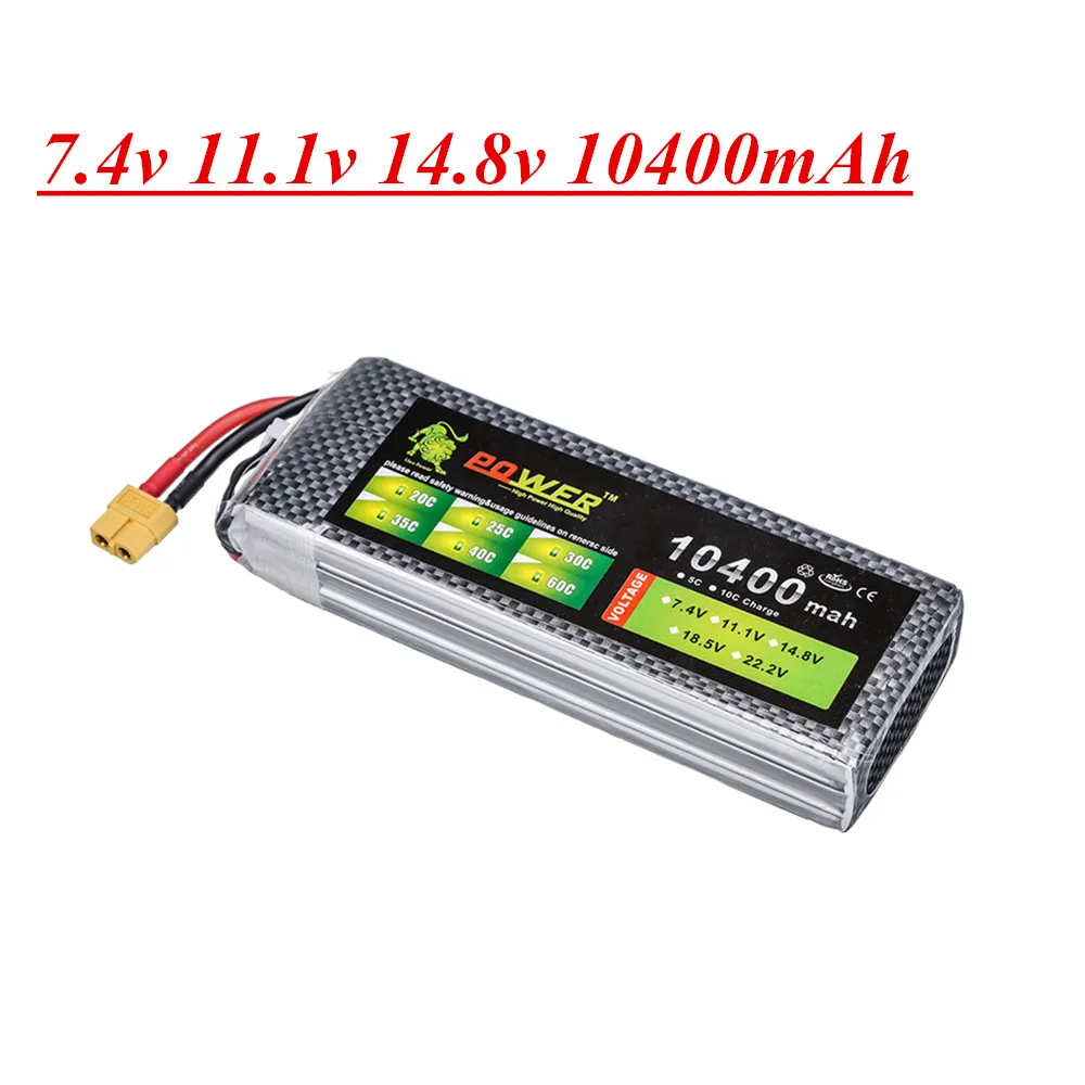 7.4v 11.1v 14.8v 10400mAh Akumulator Lipo do RC Quodcopter Samochody Łodzie Drony Części Aktualizacja 10000mAh 2s 3s 4s Akumulator