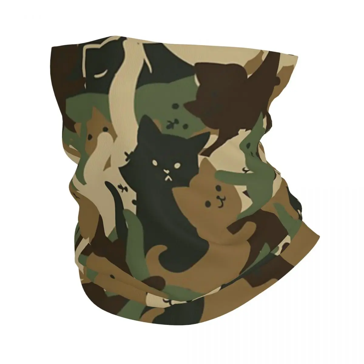 Cats Army Camouflage Bandana Neck Gaiter Printed Magic Scarf Multifunction Balaclava Running Unisex Adult Washable