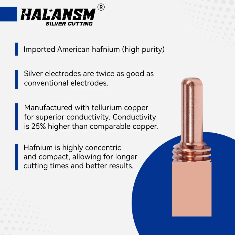 Imported copper hafnium wire plasma cutting nozzle 220011 220064 electrode 220037 shield 220047 220065 retaining cap 220048