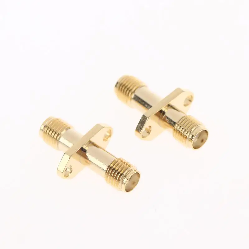 2Pcs SMA Female To SMA Female Adapter 2 Hole Flange Mount RF Coaxial Connector SMA KKF Flange Mount Adapter For RF Communication
