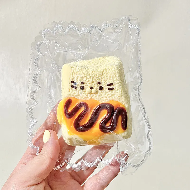 Silicoco Cute Seal Toast Dessert Series Figurine Squeezy Hand Squish Anti-Anxiety Collectible Desktop Gift Squishy #Nulala200066