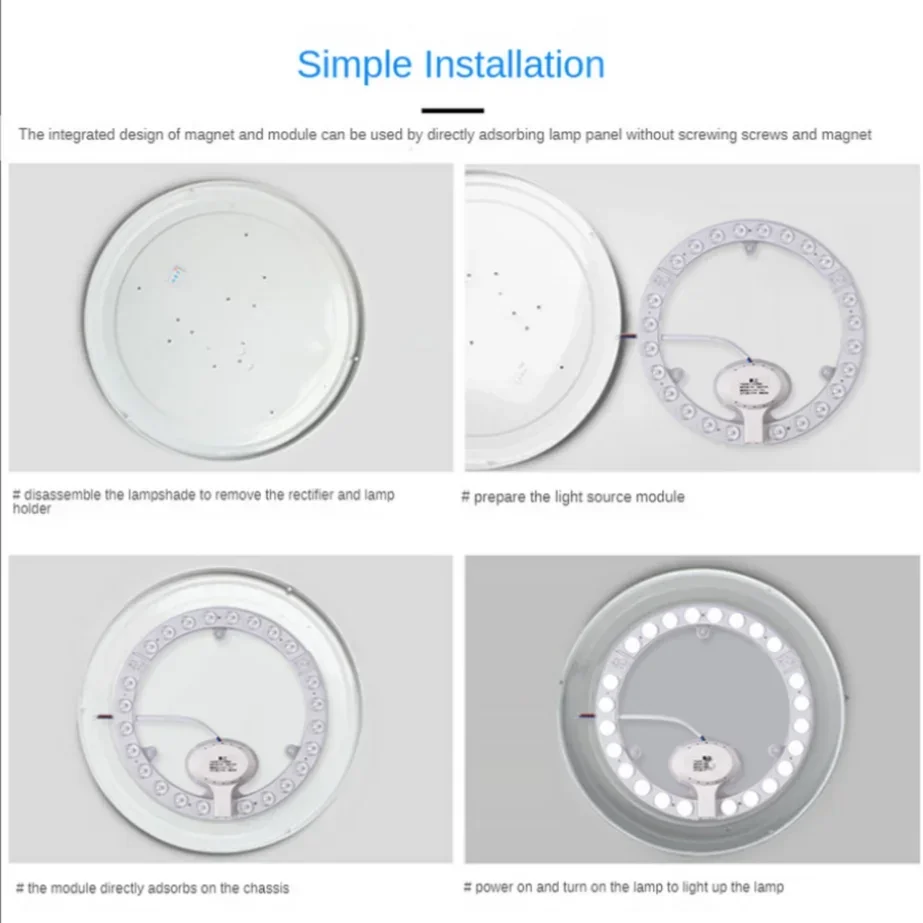 PaaMaa LED Ring PANEL Circle Light 36W 24W 18W 12W Cold White  AC220V-240V Round Ceiling Board The Circular Lamp Board Blub