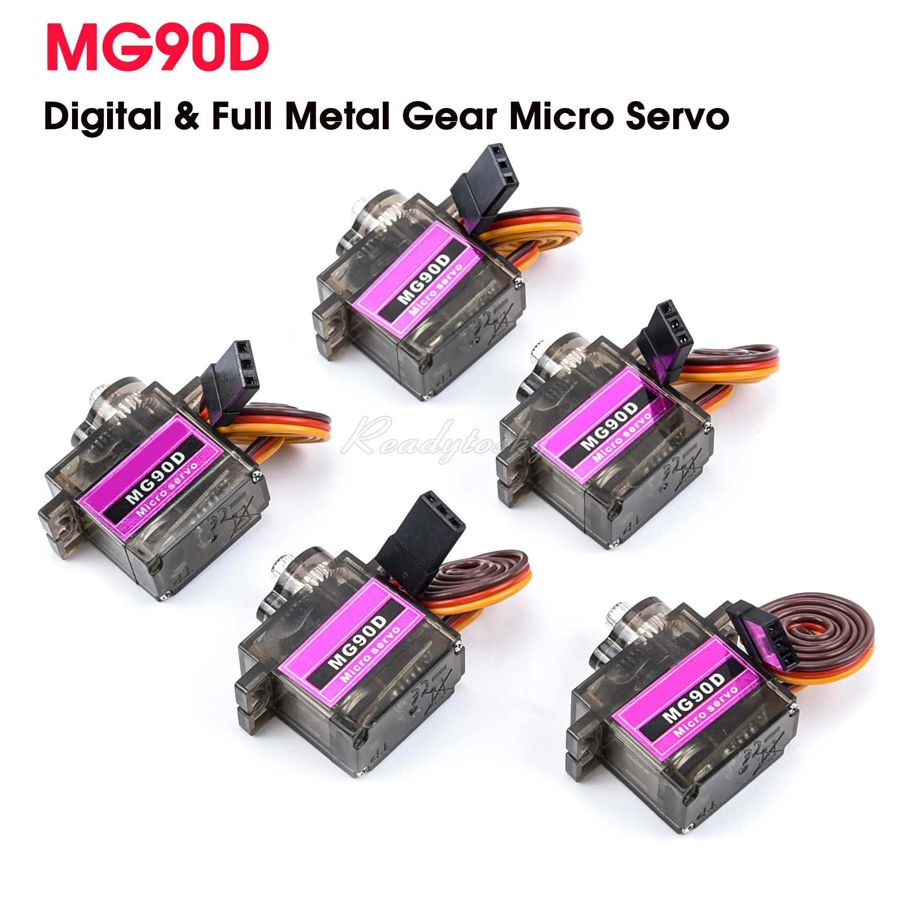 Digital Micro Full Metal Gear Servo Motor, Servo Motor, MG90S, MG90 para RC Plane, Helicóptero, Avião, 450, 2.5kg Torque Upgrade, Novo